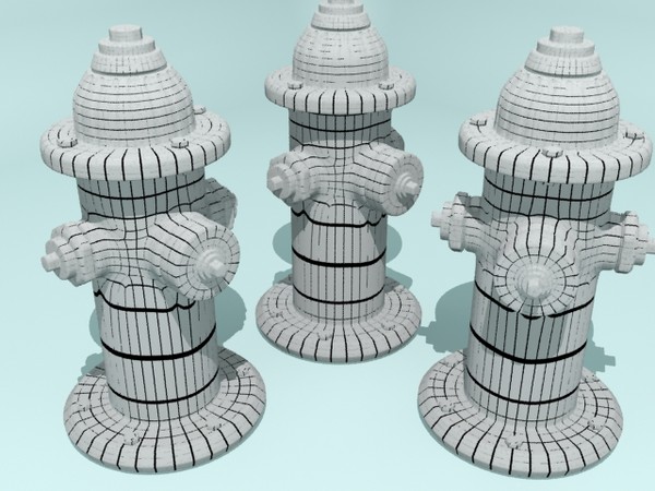 set hydrants 3d model - Set of Fire Hydrants by christiano247